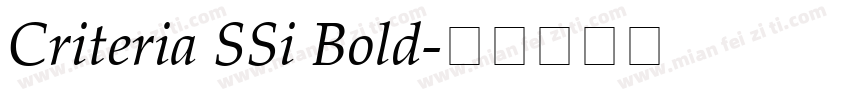 Criteria SSi Bold字体转换